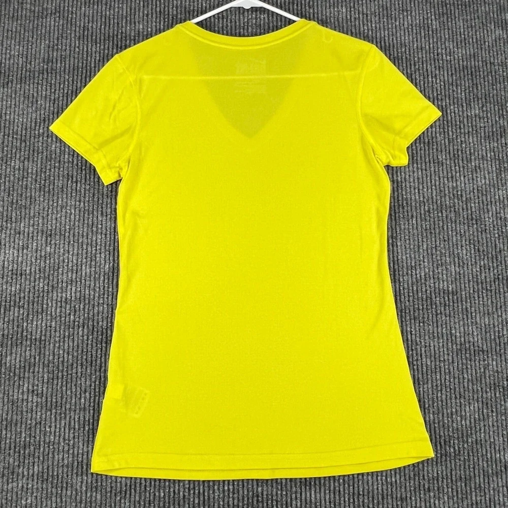 Nike Shirt Dri Fit Womens‎ Small Yellow Short Sleeve V Neck Regular Fit Gym Run